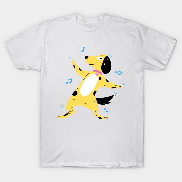 dancing brown dog design T-Shirt by Artistic_st